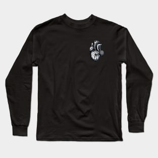 Heartbreak! A Nail Through the Heart Black and White Over Heart Long Sleeve T-Shirt
